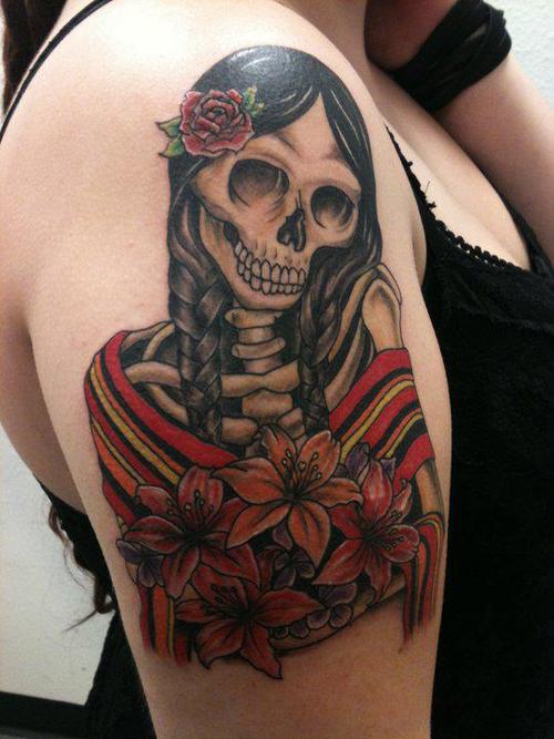Skull girl tattoo