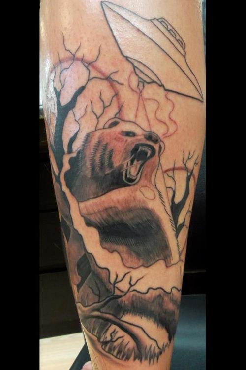 UFO Bear tattoo