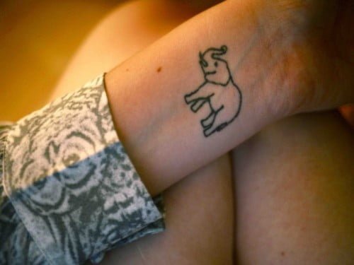 elephant wraist tattoo