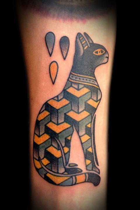 Tatuaje gato egipcio