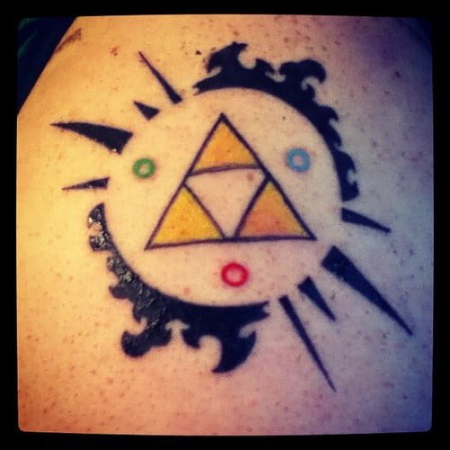 Triforce color tattoo