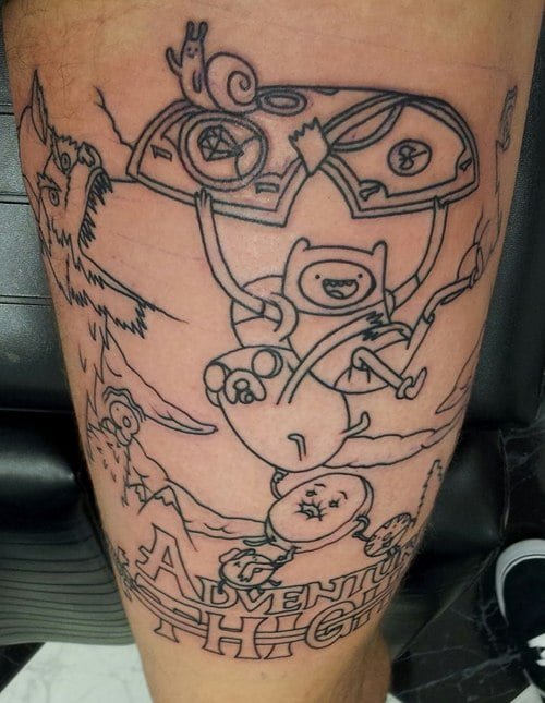 Adventure time tattoo outline