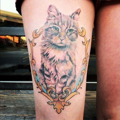 Tatuaje de retrato de gato