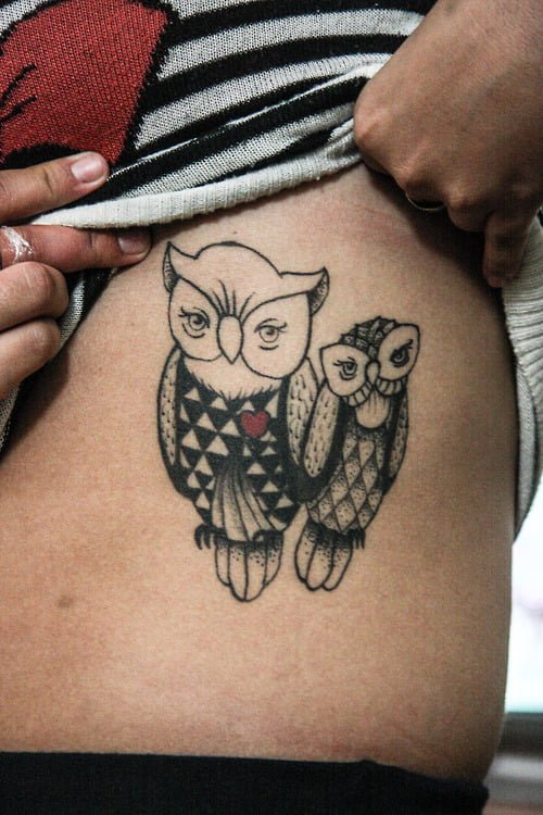 couple owl tattoo