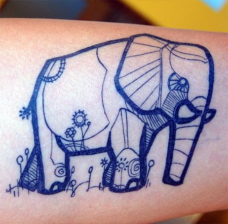 Elephant tattoo by David Hale