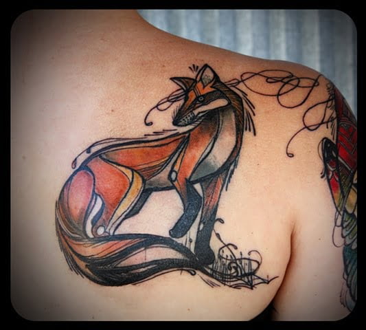 Tatuaje zorro por David Hale