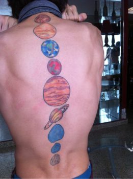 planet tattoos on the back