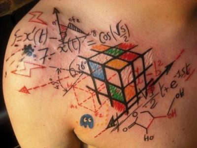 Rubick's cube tattoo