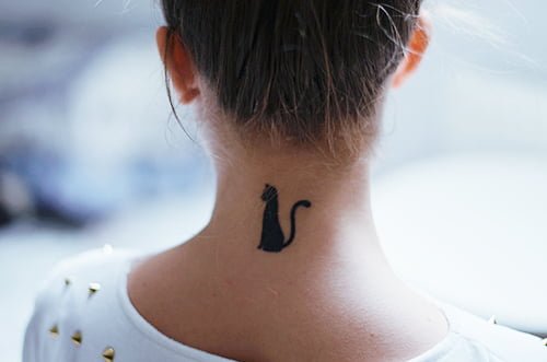 Black cat tattoo for girls