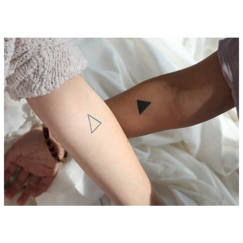 Triangle tattoos couples