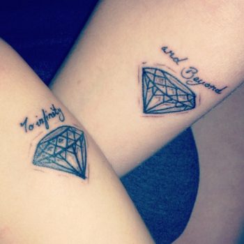 Diamond tattoos on the arms