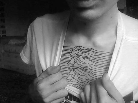 Joy Division chest tattoo