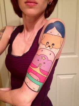 Adventure time tattoo on arm