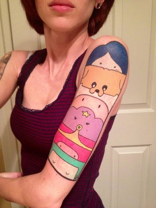 Adventure time tattoo on arm