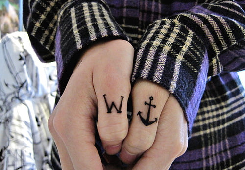 anchor tattoo on finger