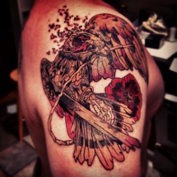 Deat bird tattoo