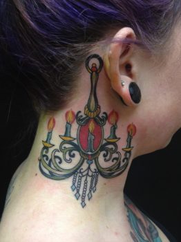 candelabra tattoo for woman
