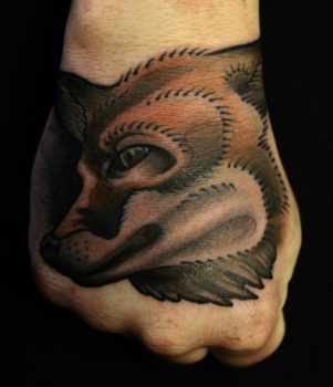 Fox tattoo on the fist