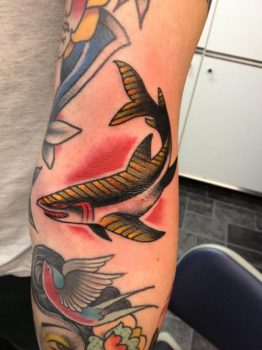 Shark tattoo on arm