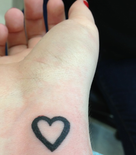 heart tattoo on the wrist