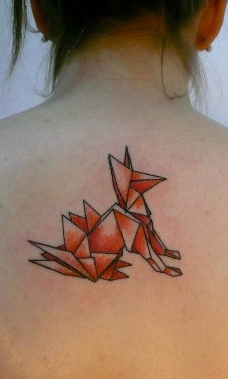 Fox tattoo for girl on the back