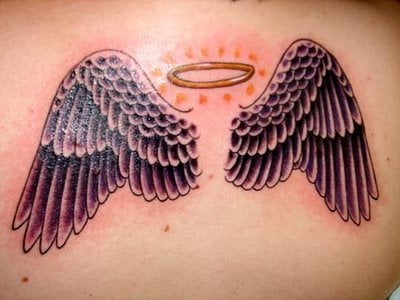 Angel's wing tattoo for girls
