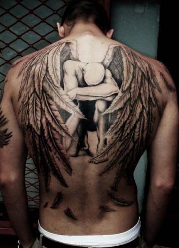 angel large back tattoo