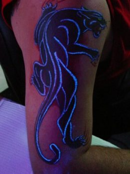 Neon tattoo of a pantera