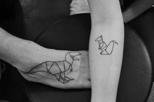 origami style tattoos
