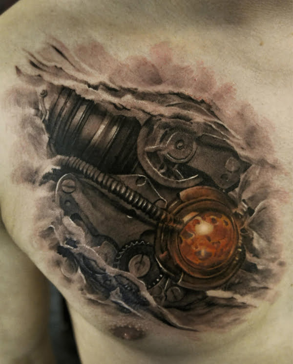 Cyborg Steampunk tatuaje