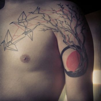 Tattoo paper cranes