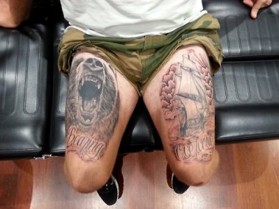 Tatuajes en muslos de hombre