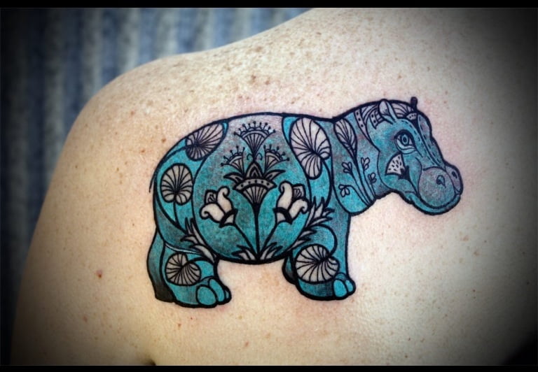 Egyptian Hippo tattoo