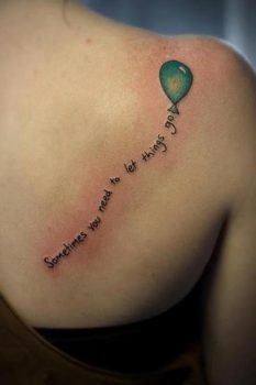 Balloon tattoo on the back