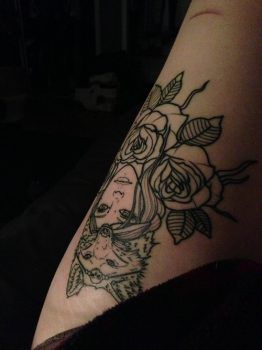 Woman and fox tattoo