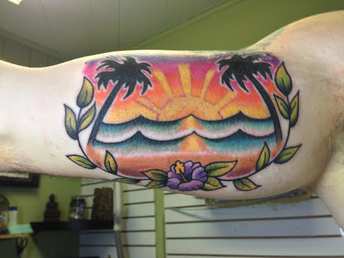 Tatuaje paisaje de una playa