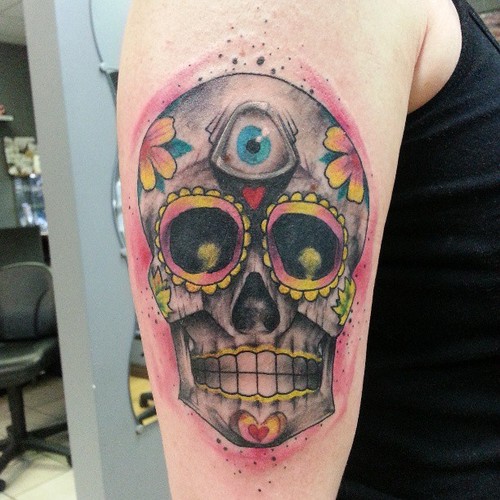 Tatuaje calavera negra
