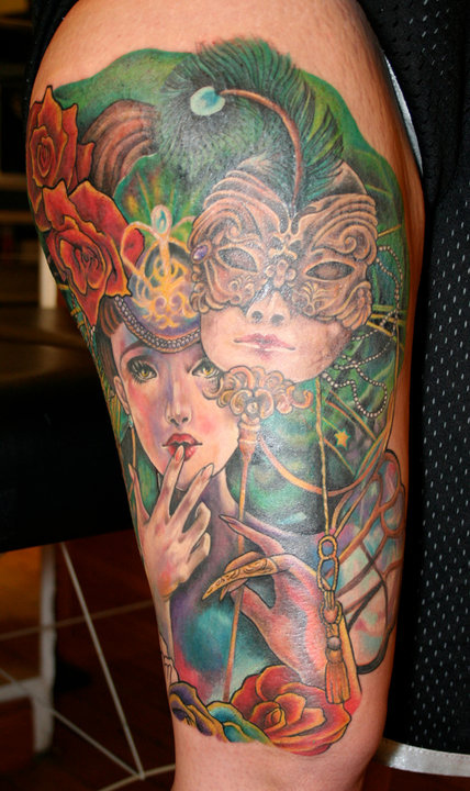 Tatuaje disfraz veneciano