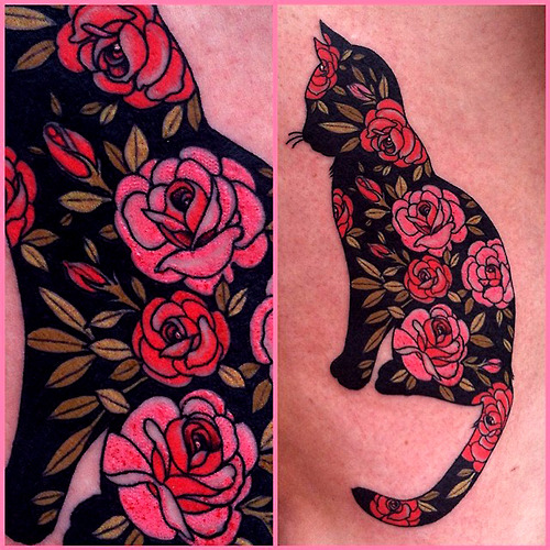 tatuaje gato negro