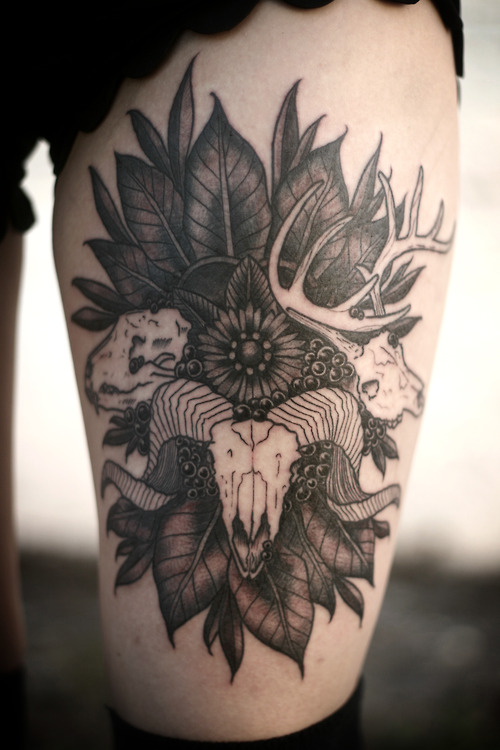 Tatuaje cráneos animales
