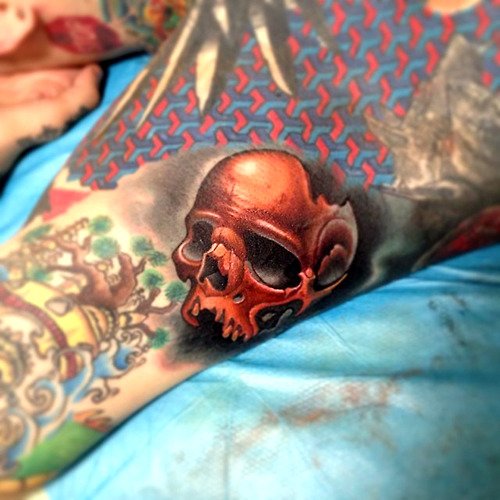 Tatuaje calavera rota