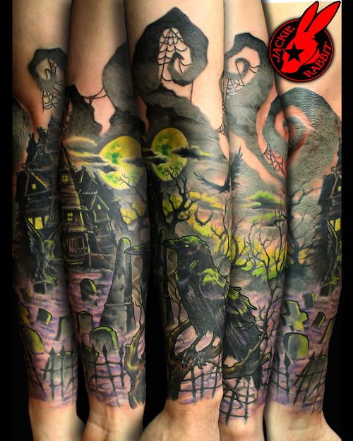Tatuaje paisaje tenebroso