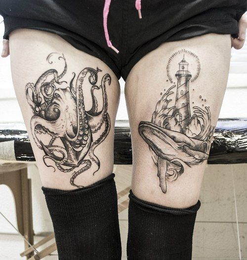 Tatuaje animales marinos