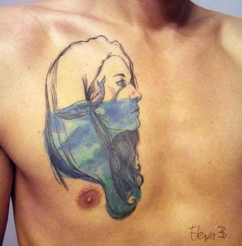 Tatuaje retrato marino