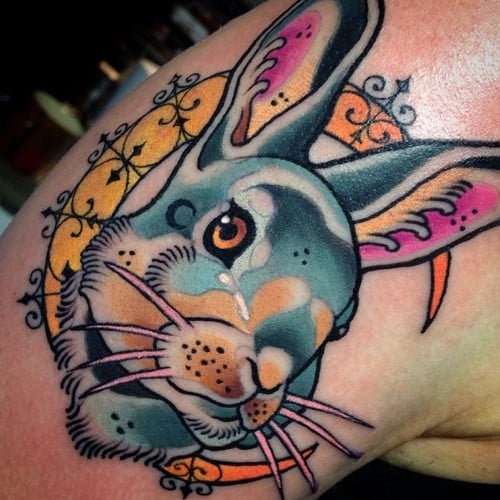 Tatuaje cabeza de conejo