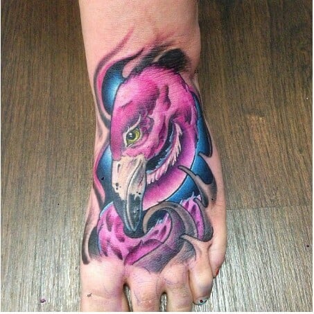 Tatuaje flamenco pie