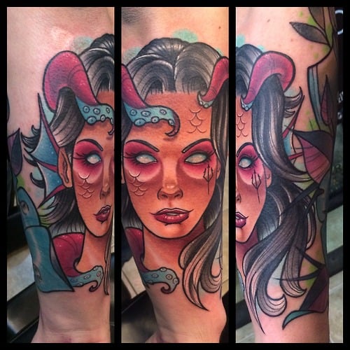 Tatuaje ninfa marina