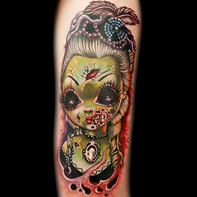 tatuaje chica zombi
