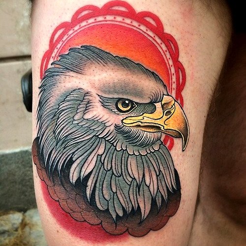 Tatuaje aguila cabeza blanca