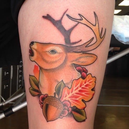 Tatuaje ciervo de perfil